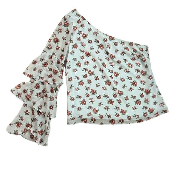 Lovers + Friends Ivy One Shoulder Ditsy Floral Top Sz M - Picture 9 of 10
